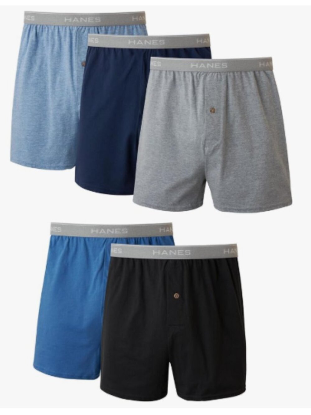 Hanes Comfort Soft Men's Boxers Cool and Breathable Cotton Underwear, 5-Pack